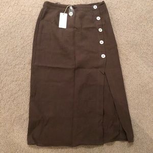 Grade & Gather midi hunter green skirt